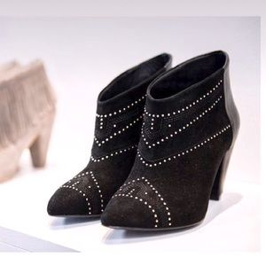 Anine Bing Irmelin Studded Ankle Boots in Black 39